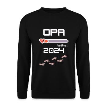 Opa 2024 loading... - Unisex Pullover - Schwarz - Vorne - Alina (178cm) & Michal (187cm)