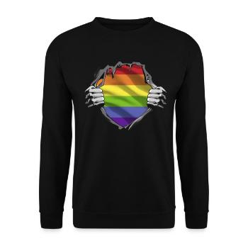 Pride Month - LGBT - Gay Pride - CSD - Unisex Pullover - Schwarz - Vorne - Alina (178cm) & Michal (187cm)