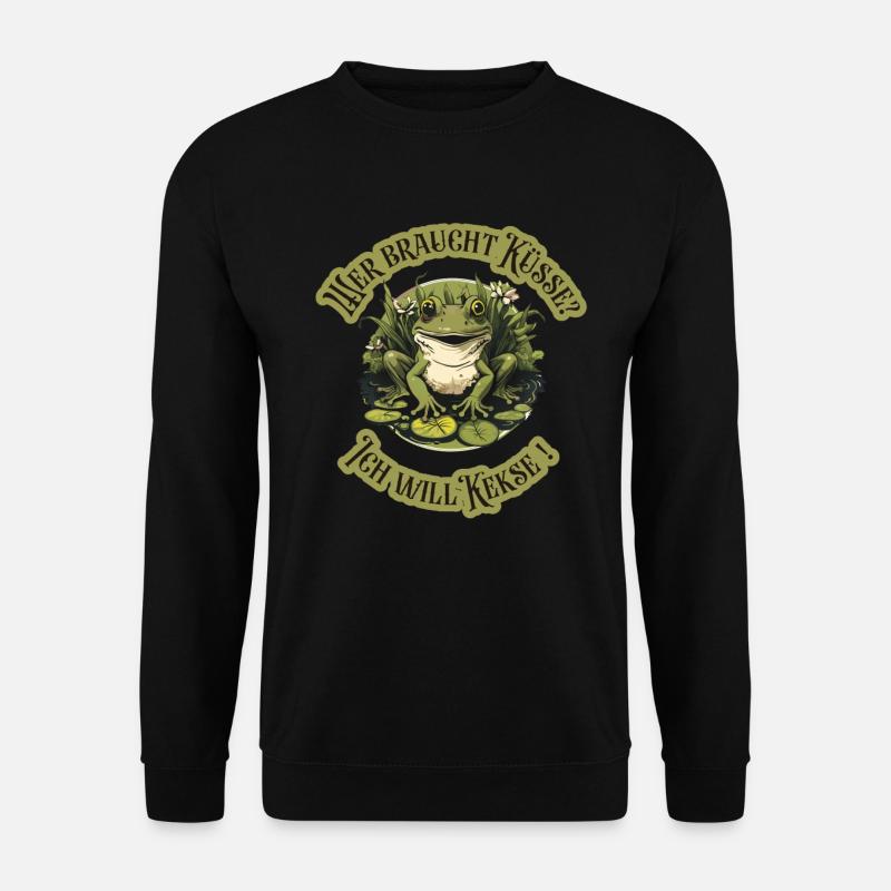 Wer braucht küsse, ich will Kekse - Unisex Pullover - Schwarz