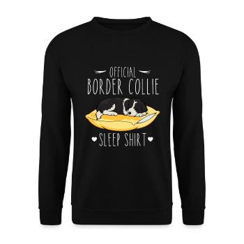 Official Border Colli Sleep Shirt - Unisex Sweatshirt - black - Front - Alina (178cm) & Michal (187cm)