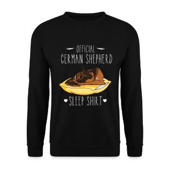 Official German Shepherd Sleep Shirt - Unisex Sweatshirt - black - Front - Alina (178cm) & Michal (187cm)