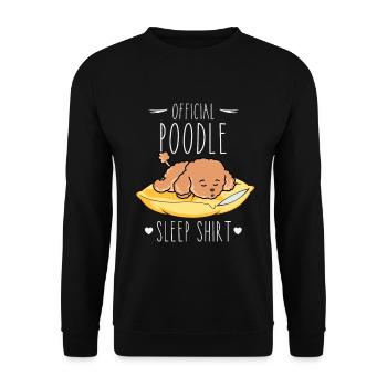 Official Poodle Sleep Shirt - Unisex Sweatshirt - black - Front - Alina (178cm) & Michal (187cm)