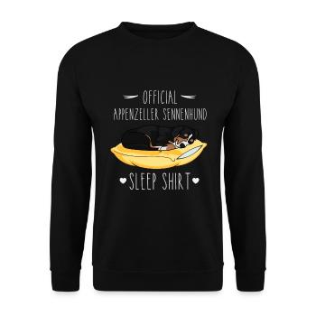 Appenzeller Mountain Dog Sleep Shirt - Unisex Sweatshirt - black - Front - Alina (178cm) & Michal (187cm)