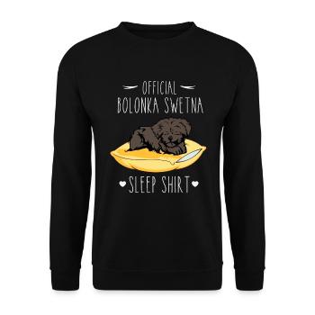 Bolonka Swetna Sleep Shirt - Unisex Sweatshirt - black - Front - Alina (178cm) & Michal (187cm)
