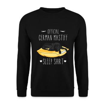 Official German Mastiff Sleep Shirt - Unisex Sweatshirt - black - Front - Alina (178cm) & Michal (187cm)