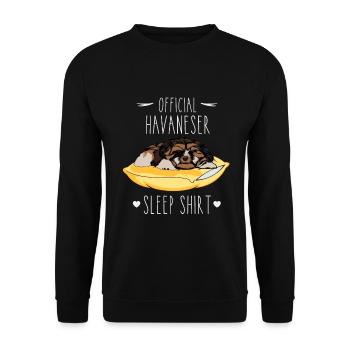 Official Havanser Sleep Shirt - Unisex Sweatshirt - black - Front - Alina (178cm) & Michal (187cm)