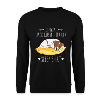 Official Jack Russel Terrier Sleep Shirt - Unisex Sweatshirt - black - Front - Alina (178cm) & Michal (187cm)