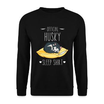 Official Husky Sleep Shirt - Unisex Sweatshirt - black - Front - Alina (178cm) & Michal (187cm)