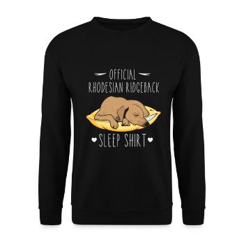 Official Rhodesian Ridgeback Sleep Shirt - Unisex Pullover - Schwarz - Vorne - Alina (178cm) & Michal (187cm)