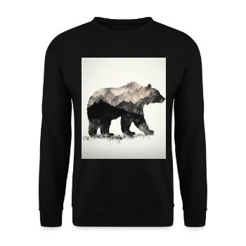 Ours majestueux dans les montagnes sur fond blanc - Sweat-shirt Unisexe - noir - Devant - Alina (178cm) & Michal (187cm)