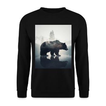 Ours majestueux dans les montagnes sur Forest - Sweat-shirt Unisexe - noir - Devant - Alina (178cm) & Michal (187cm)