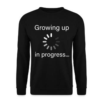 Funny Growing Up Loading Embrace the Journey - Unisex Sweatshirt - black - Front - Alina (178cm) & Michal (187cm)