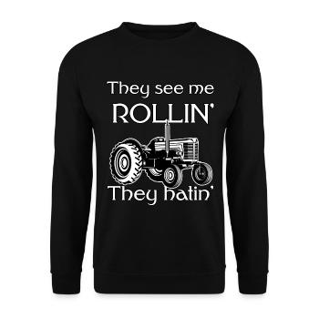 Rollin' Pride : libérez la puissance du tracteur - Sweat-shirt Unisexe - noir - Devant - Alina (178cm) & Michal (187cm)
