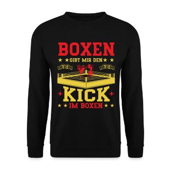 Boxen gibt dir den Kick im Boxen. - Unisex Pullover - Schwarz - Vorne - Alina (178cm) & Michal (187cm)