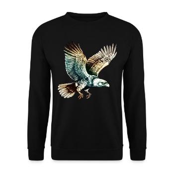 Flying Eagle - Unisex Sweatshirt - black - Front - Alina (178cm) & Michal (187cm)