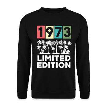 50th Birthday Vintage 1973 Limited Edition - Unisex Sweatshirt - black - Front - Alina (178cm) & Michal (187cm)