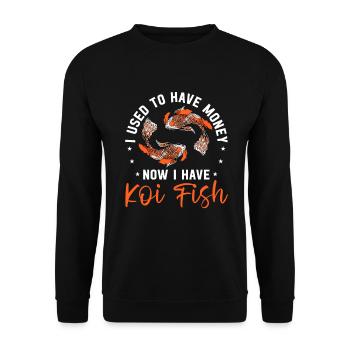 Koi-Fisch Japanisch - Unisex Pullover - Schwarz - Vorne - Alina (178cm) & Michal (187cm)