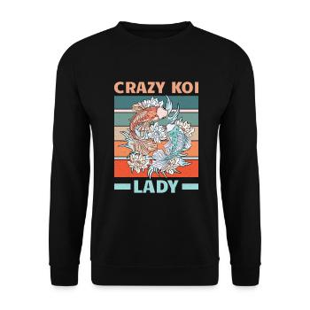 Koi Fish Japanese - Unisex Sweatshirt - black - Front - Alina (178cm) & Michal (187cm)