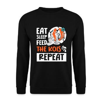 Koi-Fisch Japanisch - Unisex Pullover - Schwarz - Vorne - Alina (178cm) & Michal (187cm)