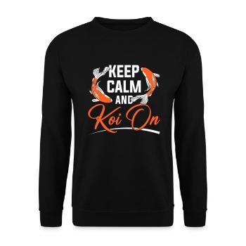 Koi Fish Japanese - Unisex Sweatshirt - black - Front - Alina (178cm) & Michal (187cm)