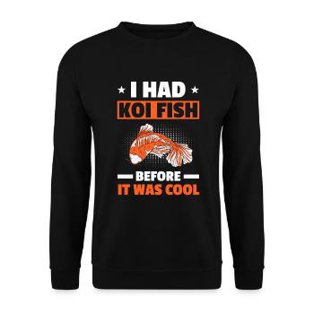 Koi-Fisch Japanisch - Unisex Pullover - Schwarz - Vorne - Alina (178cm) & Michal (187cm)