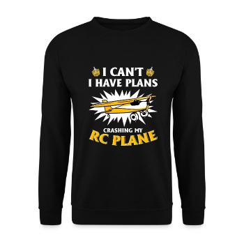 RC Airplane RC Airplane - Unisex Sweatshirt - black - Front - Alina (178cm) & Michal (187cm)