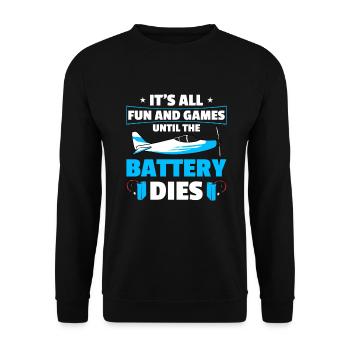 RC Airplane RC Airplane - Unisex Sweatshirt - black - Front - Alina (178cm) & Michal (187cm)