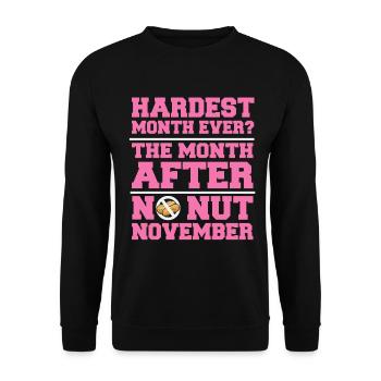 No Nut November - Unisex Sweatshirt - black - Front - Alina (178cm) & Michal (187cm)