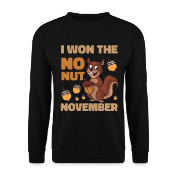 Ich habe den No Nut November gewonnen! - Unisex Pullover - Schwarz - Vorne - Alina (178cm) & Michal (187cm)