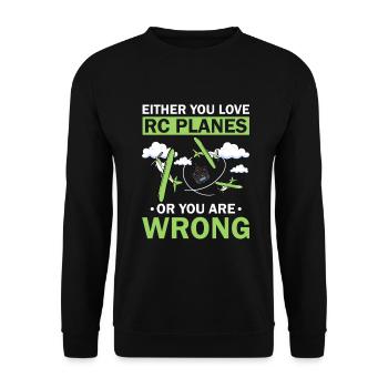 RC Airplane RC Airplane - Unisex Sweatshirt - black - Front - Alina (178cm) & Michal (187cm)