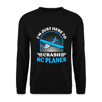 RC Airplane RC Airplane - Unisex Sweatshirt - black - Front - Alina (178cm) & Michal (187cm)