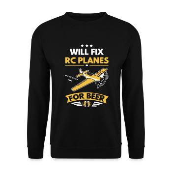 RC Airplane RC Airplane - Unisex Sweatshirt - black - Front - Alina (178cm) & Michal (187cm)