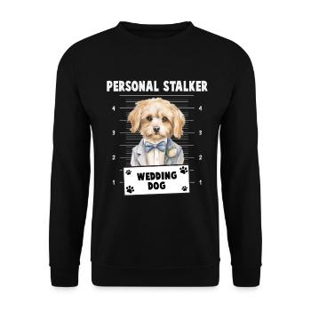 Personal Stalker Wedding Dog - Unisex Pullover - Schwarz - Vorne - Alina (178cm) & Michal (187cm)