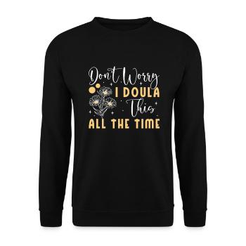 Doula Nurse Midwife - Unisex Sweatshirt - black - Front - Alina (178cm) & Michal (187cm)