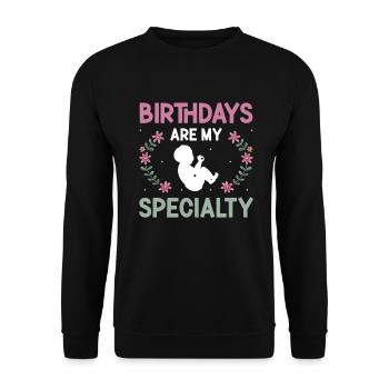 Doula infirmière sage-femme - Sweat-shirt Unisexe - noir - Devant - Alina (178cm) & Michal (187cm)