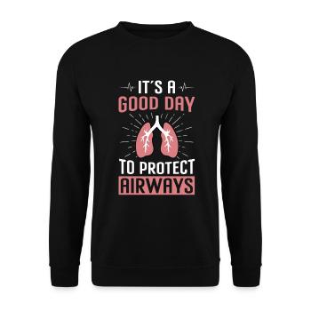 Respiratory Therapist Respiratory Therapy - Unisex Sweatshirt - black - Front - Alina (178cm) & Michal (187cm)