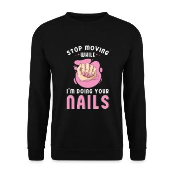 Nail Tech Manucure Technicienne des ongles - Sweat-shirt Unisexe - noir - Devant - Alina (178cm) & Michal (187cm)