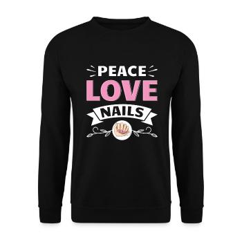Nail Tech Manucure Technicienne des ongles - Sweat-shirt Unisexe - noir - Devant - Alina (178cm) & Michal (187cm)
