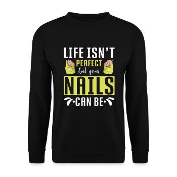 Nail Tech Maniküre Nail Technikerin - Unisex Pullover - Schwarz - Vorne - Alina (178cm) & Michal (187cm)