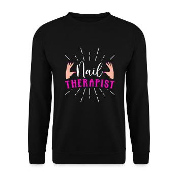 Nail Tech Manucure Technicienne des ongles - Sweat-shirt Unisexe - noir - Devant - Alina (178cm) & Michal (187cm)