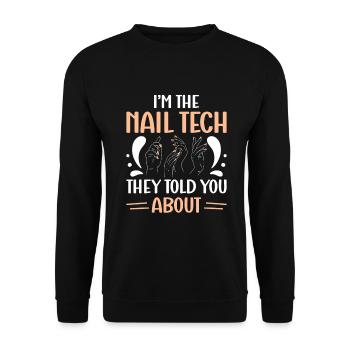 Nail Tech Manucure Technicienne des ongles - Sweat-shirt Unisexe - noir - Devant - Alina (178cm) & Michal (187cm)