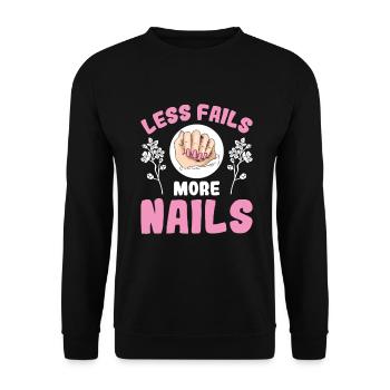 Nail Tech Manucure Technicienne des ongles - Sweat-shirt Unisexe - noir - Devant - Alina (178cm) & Michal (187cm)
