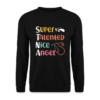 STNA Certified Nursing Assistant - Unisex Sweatshirt - black - Front - Alina (178cm) & Michal (187cm)