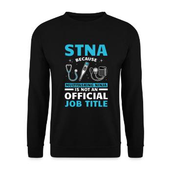 STNA Certified Nursing Assistant - Unisex Sweatshirt - black - Front - Alina (178cm) & Michal (187cm)
