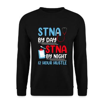 STNA Certified Nursing Assistant - Unisex Sweatshirt - black - Front - Alina (178cm) & Michal (187cm)