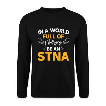 STNA Certified Nursing Assistant - Unisex Sweatshirt - black - Front - Alina (178cm) & Michal (187cm)