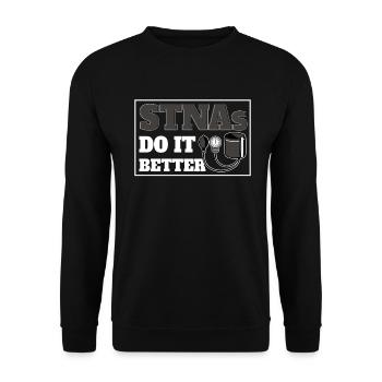 STNA Certified Nursing Assistant - Unisex Sweatshirt - black - Front - Alina (178cm) & Michal (187cm)