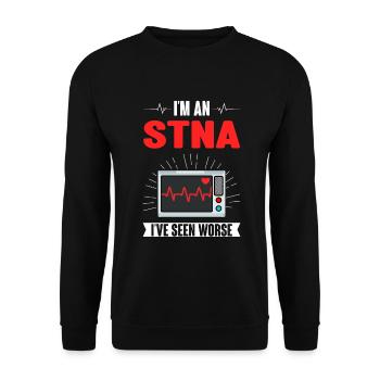 STNA Certified Nursing Assistant - Unisex Sweatshirt - black - Front - Alina (178cm) & Michal (187cm)