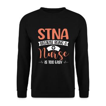 STNA Certified Nursing Assistant - Unisex Sweatshirt - black - Front - Alina (178cm) & Michal (187cm)