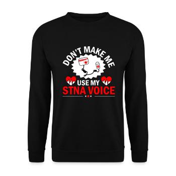 STNA Certified Nursing Assistant - Unisex Sweatshirt - black - Front - Alina (178cm) & Michal (187cm)